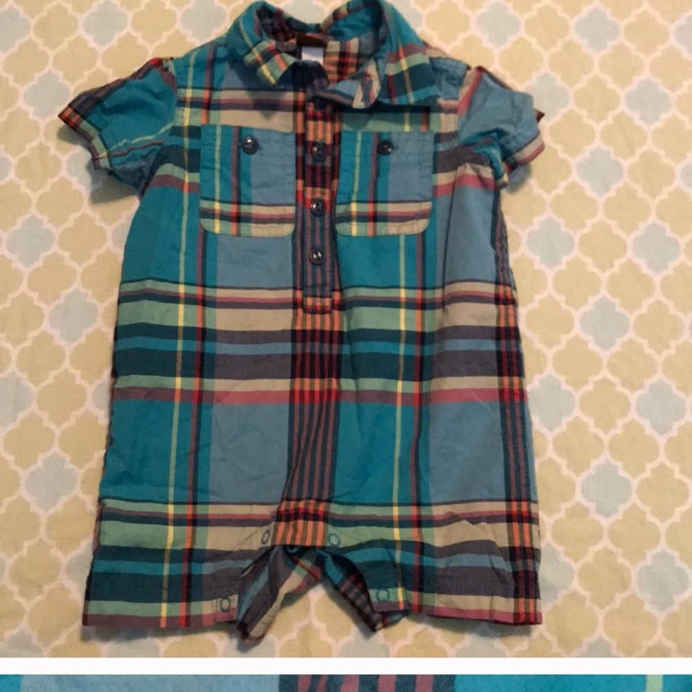 Tea Collection Plaid Romper